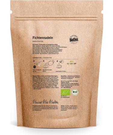 Good Organics Biotiva spruce needle tea organic 100g drinking and bath tea cut without fillers bottled and certified in Germany DE KO005 - Buy Online on GoSupps.com