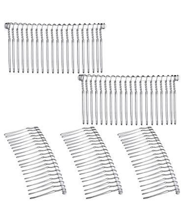 5 Pieces Hair Combs for Women Accessories Metal Bridal Hair Comb 20 Teeth Wedding Veil Comb Decorative for Women Girls Fine Hair(White K) - Buy Online on GoSupps.com