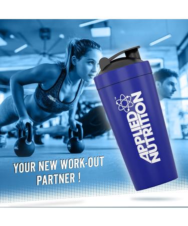 Applied Nutrition Stainless Steel Protein Shaker Bundle - 750ml Metal Shaker Bottle + 5 Samples - Buy Online on GoSupps.com
