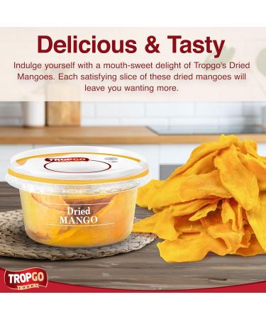 Tropgo Mango slices silver bag - Dried Fruit Bites in Pouch - Lunchbox Snacks - No Added Sugar - High in Fibre Low Calorie Gluten Free Snacks - Healthy Snacks for Adults and Kids (125g) - Buy Online on GoSupps.com