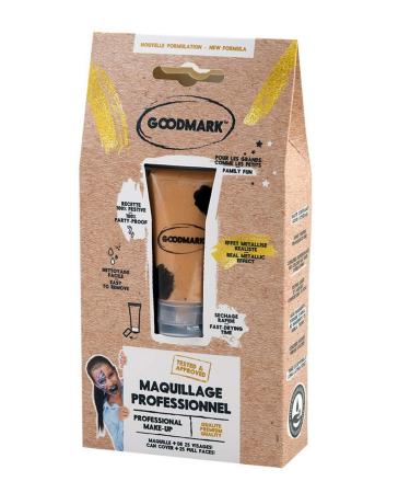 Goodmark 02080562-Professional aqua make-up cream blue 1 piece 20 ml metallic effect in the tube cream on blister card make-up make-up carnival costume stage theater Halloween
