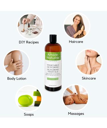 Vegetable Glycerine 16 oz / 473 ml -100% Pure & Natural Glycerin for Face Body & Hair. Ideal base in cosmetics toothpaste shampoos soaps DIY and other household items. - Buy Online on GoSupps.com