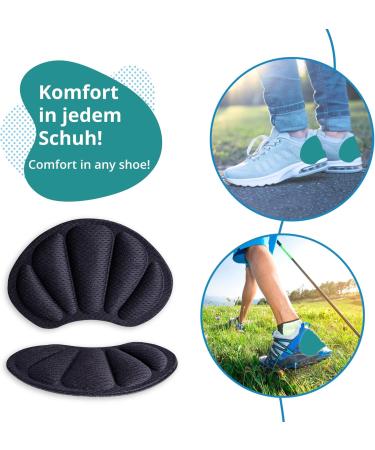 Sulpo Heel Cushion Set - 4 Pairs of Sponge Heel Pillows for Protection & Comfort - Shoe Repair Heel Protectors for Oversized Shoes - Black - Buy Online on GoSupps.com
