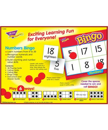 TREND Numbers Bingo Game: 6 Ways to Play | For Classroom & Home | Ages 4+ | 2-36 Players - Buy Online on GoSupps.com