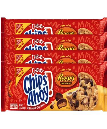 Nabisco Chewy Chips Ahoy Cookies Reese's Peanut Butter Cup 9.5 oz (4) 9.5 Ounce (Pack of 1)