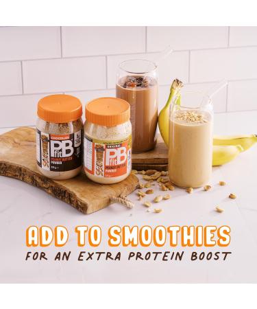 PBfit Peanut Butter Powder - Original & Chocolate - 87% Less Fat Gluten Free All Natural Nut Butter Spread - Powdered Peanut Butter from Real Roasted Peanuts - 225g (Pack of 2) - Buy Online on GoSupps.com