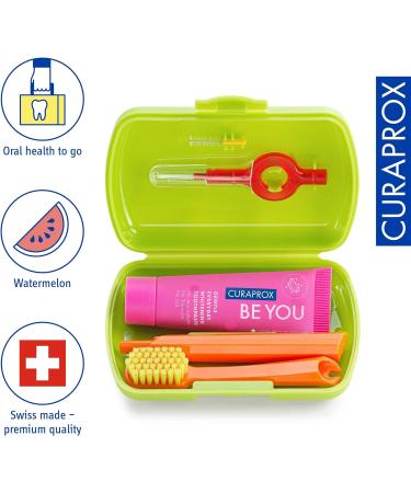 Curaprox Travel Set - Green Cozing Toothbrush Travel Toothpaste & Interdental Brushes | Premium Oral Care for On-the-Go - Buy Online on GoSupps.com