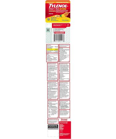 Tylenol Cold & Flu 8oz Liquid: Warming Honey Lemon Relief - Buy Online on GoSupps.com