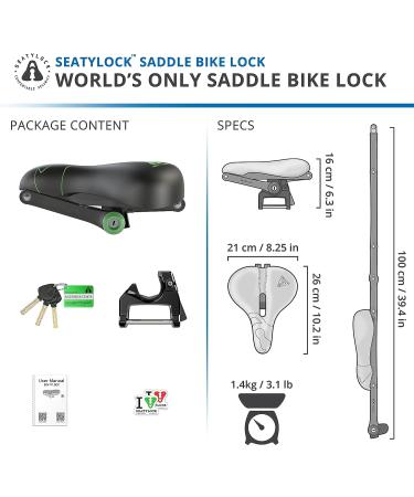 SeatyLock Hybrid Saddle Bike Lock - 2-in-1 Anti Theft Solution - Buy Online on GoSupps.com