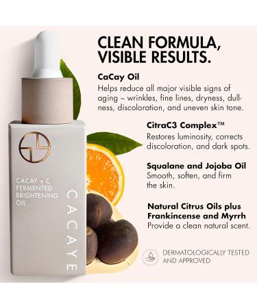 CACAYE Vitamin C Oil for Face - Gentle Brightening Hydrating Anti-Aging Facial Oil Moisturizer for All Skin Types - 1 Fl Oz - Buy Online on GoSupps.com