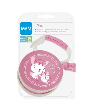 MAM POD Pacifier Pocket - Pink Rabbit | Store 2 Pacifiers with Velcro Fastener - Practical & Stylish for Parents - Buy Online on GoSupps.com
