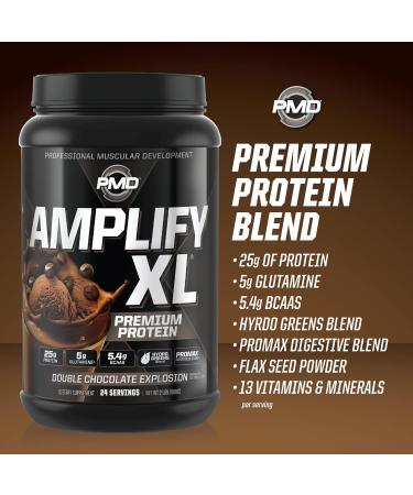 PMD Sports Amplify XL Premium Whey Protein Double Chocolate Explosion (24 Servings) & iSatori Bio-GRO Unflavored (60 Servings) - Buy Online on GoSupps.com