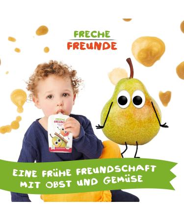 Cheeky Friends Bio Quetschie Apple Pear & Cinnamon Puree - Gluten-Free Vegan Baby Food (6x100g) | Perfect for 8+ Months - Buy Online on GoSupps.com