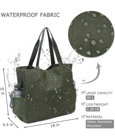 BOCMOEO Waterproof Yoga Mat Bag for Women | Shoulder Gym Bag with Mat Holder & Wet Pocket | Ideal for Gym, Yoga, Pilates, Travel, Beach | Green - Buy Online on GoSupps.com