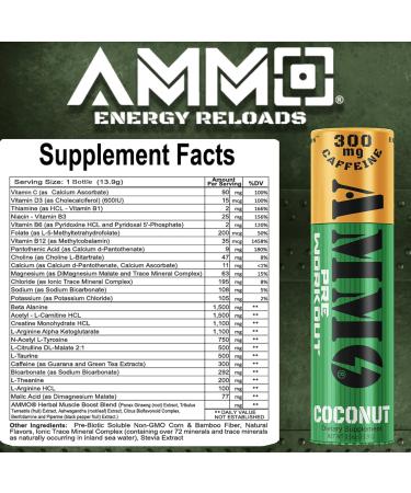 AMMO Pre Workout Powder Single Serve On The Go Sample 6 Pack - Extra Strength 300mg Caffeine Zero Sugar Focus & Pumps 3 Flavors 6-12 Servings - Buy Online on GoSupps.com