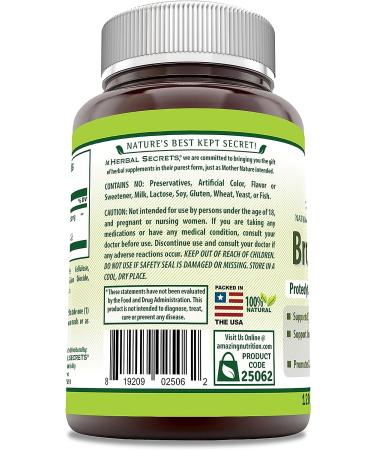 Herbal Secrets Bromelain 500 mg Tablets - Non-GMO, Gluten Free, Made in USA (120 Count) - Buy Online on GoSupps.com