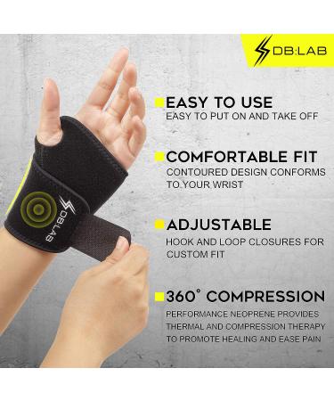 DB LAB Adjustable Wrist Brace for Carpal Tunnel & Tendonitis - Right/Left Hand Support - Reduce Pain - Large/X-Large - Buy Online on GoSupps.com