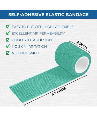 BANDVET WRAP Self Adhesive Bandage Wrap - 12 Assorted Colors, Non-Woven, Breathable & Water-Resistant - 2 x 5 Yards for First Aid, Sports Injury, Body Sprains & Pets - Buy Online on GoSupps.com