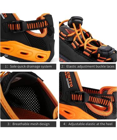 HUMTTO Amphibious Water Shoes - Quick Drying Non-Slip Sandals, Black, Size 10 Women/9 Men - Buy Online on GoSupps.com
