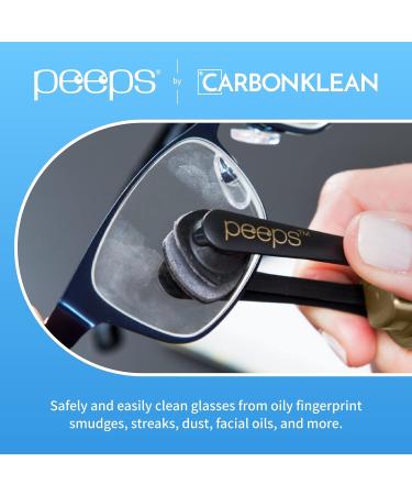 CarbonKlean Peeps Glasses Cleaner | Lens Cleaner for Eyeglasses & Reading Glasses | Carbon Microfiber Tech | Electroplated Silver | 1 Count - Buy Online on GoSupps.com