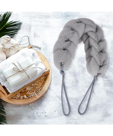 Sibba 1 PC Back Scrubber Shower Body Wash Sponge Loofah Bath Large Long Extended Puffs Stick Exfoliating Washing Removable Head Exfoliate Set Pack Mitts Soft Mesh Stretch Braided Strips Brush - Buy Online on GoSupps.com
