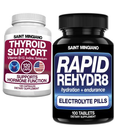 Saint Mingiano Electrolyte Tablets 100 Capsules - with - Thyroid Support Supplement