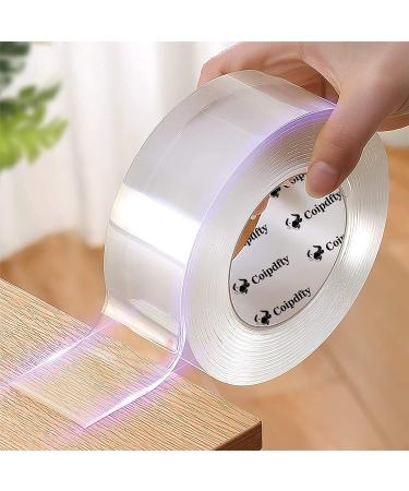 Double Sided Tape Heavy Duty Removable Mounting Tape Picture Hanging Strips Poster Tape for Walls Adhesive Transparent Tape for Carpet Rug Household O2Rolls(1.18inx6.5ft+0.39inx6.5ft) - Buy Online on GoSupps.com