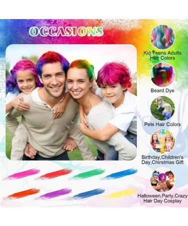8 Colors Washable Hair Chalks for Girls - Temporary & Non-Sticky Hair Dye Perfect Gift for Kids, Women - Ideal for Makeup, Halloween, Christmas, Birthday, Cosplay - Buy Online on GoSupps.com