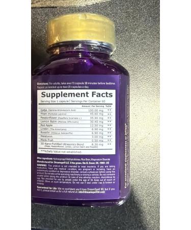 Dream Spell 3D Natural-Based Sleep Aid - Soothes an Alert Mind No Next-Day Grogginess- Drug-Free Innovative Formula with 3Mg Melatonin GABA Hops - Restful Nights Refreshed Mornings - 60 Capsules 1 Count (Pack of 60) - Buy Online on GoSupps.com