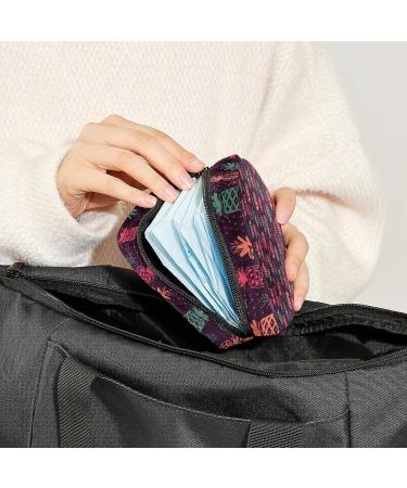 Blue Pink Coral Pineapple Pattern Sanitary Napkin Storage Bag - Menstrual Cup & Nursing Pad Holder - Portable Period Pouch for Women & Teen Girls - Buy Online on GoSupps.com