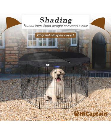 HiCaptain Pet Playpen Top Cover - Escape-Proof Sunshade Shield for 24 8 Panel Dog Crate Pen - Buy Online on GoSupps.com