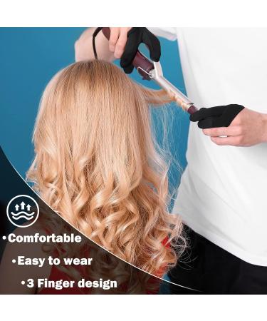 2 Pieces Heat Resistant Gloves 3 Finger Mittens Protection Gloves Curling Wand Glove Reusable Heat Gloves for Barber Hair Styling Curling Perming Hair Straightening - Buy Online on GoSupps.com