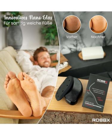 Robbx 2in1 Nano Glass Corneal Remover | Wet & Dry Foot Care Tool with Free Anti-Slip File Cover | Perfect for Horn Removal on Feet & Hands - Black - Buy Online on GoSupps.com