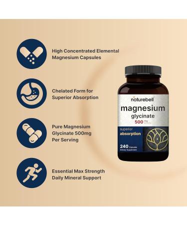 NatureBell Magnesium Glycinate Capsules 500mg & Taurine Capsules 1,000mg Per Serving Bundle Pack | Chelated & Purified Mineral | Essential Amino Acids Supplement - Buy Online on GoSupps.com