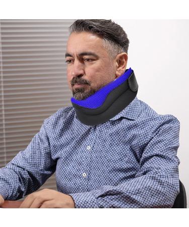 Anulely Schwam Halskrause - Soft Neck Collar for Relief | Comfortable Neck Wrap for Men & Women | Perfect for Sleeping Working & Traveling - Collarage Blue - Buy Online on GoSupps.com