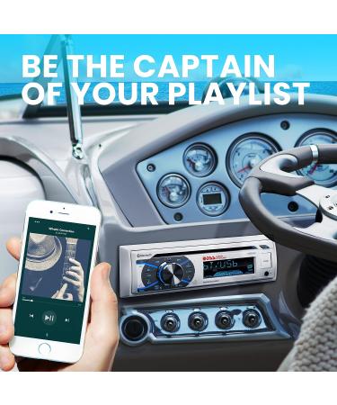 BOSS Marine Boat Stereo Sound System Speaker Package - MCK508WB.6, Single Din Radio, CD Player, Bluetooth, Two 6.5 Speakers, Dipole Antenna - Buy Online on GoSupps.com