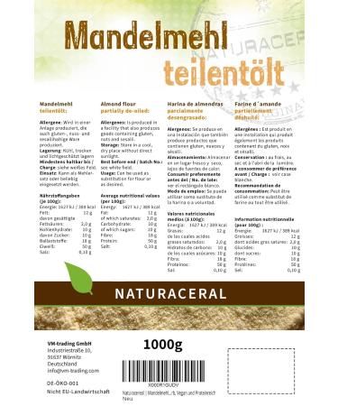 Naturacereal Almond Flour 1kg - 100% Pure Gluten-Free & Protein-Rich | Ideal for Paleo & Baking Recipes - Buy Online on GoSupps.com