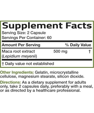 Bronson Maca Root Lepidium Meyenii Non-GMO 120 Vegetarian Capsules Maca Root 120 Count (Pack of 1) - Buy Online on GoSupps.com