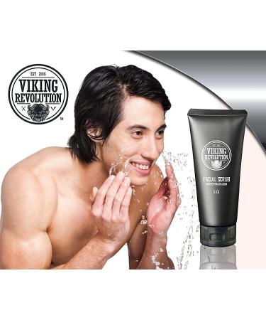 Viking Revolution Microdermabrasion Face Scrub for Men - Exfoliating Facial Cleanser for Deep Cleansing and Blackhead Removal - 5 Fl Oz - Buy Online on GoSupps.com