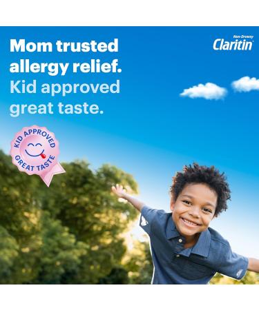 Claritin Grape Flavored Kids Allergy Relief - Non Drowsy Liquid Antihistamine for 24 Hours | Dye Alcohol & Sugar Free for Children 2 - Buy Online on GoSupps.com