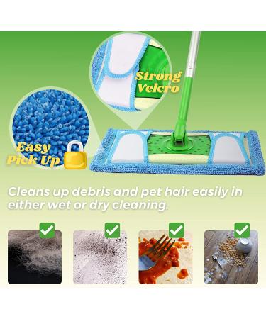 Swiffer-Compatible 12.5'' Reusable Microfiber Mop Refill Pads - 4 Pack | Washable for Hard Floor Cleaning - Buy Online on GoSupps.com
