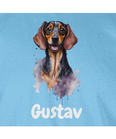 Personalized Dachshund T-Shirt for Dog Owners - Custom Name Gift by Shirtracer - Light Blue - Buy Online on GoSupps.com