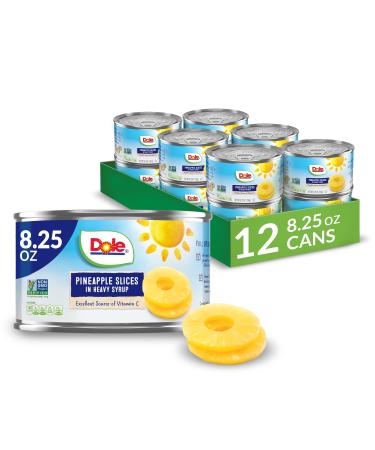 Dole Canned Pineapple Slices in Heavy Syrup, 8.25 Oz, 12 Count 8.25 Ounce (Pack of 12)