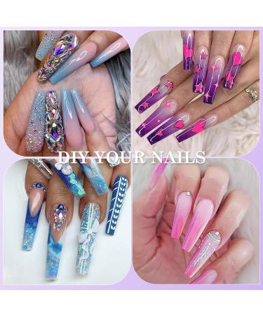 Venares 500 Clear Coffin Nail Tips for Gel Nails - 10 Sizes with Glue & Box | Tips for Perfect Gel Manicure - Buy Online on GoSupps.com