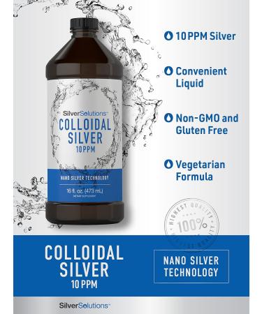 Carlyle Colloidal Silver 10 PPM | 16 fl. Oz | Nano Silver Technology | Vegetarian Non-GMO Gluten-Free Supplement | Shop Internationally - Buy Online on GoSupps.com