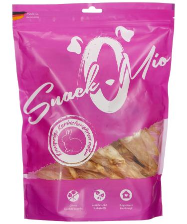 Snackomio - Premium dog snack - crispy rabbit ears nature grain -free 1 -pack (1 x 300g) rabbit ears nature 300 g (1 Pack)
