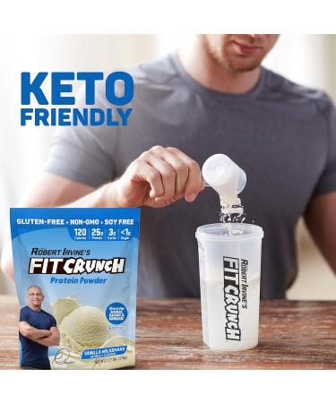 Fit Crunch Tri-Blend Whey Protein, Keto Friendly, Low Calories, High Protein, Gluten Free, Soy Free (18 Servings, Vanilla Milkshake) - Buy Online on GoSupps.com