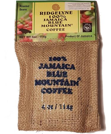 100% Jamaica Blue Mountain Coffee Whole Bean (Dark Roast 1/4 lb) Whole Bean 1/4 lb