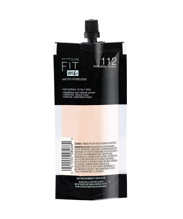 Maybelline Fit Me Matte + Poreless Liquid Foundation 112 Natural Ivory - 1.3oz Pouch Format - Buy Online on GoSupps.com