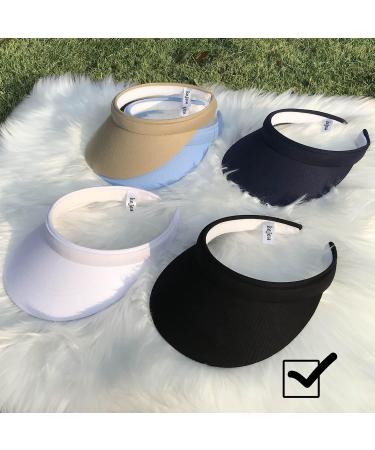 6 Pack Adjustable Clip On Sun Visor Hat for Women Men - Wide Brim Cap for Golf Tennis Beach - Black - Buy Online on GoSupps.com